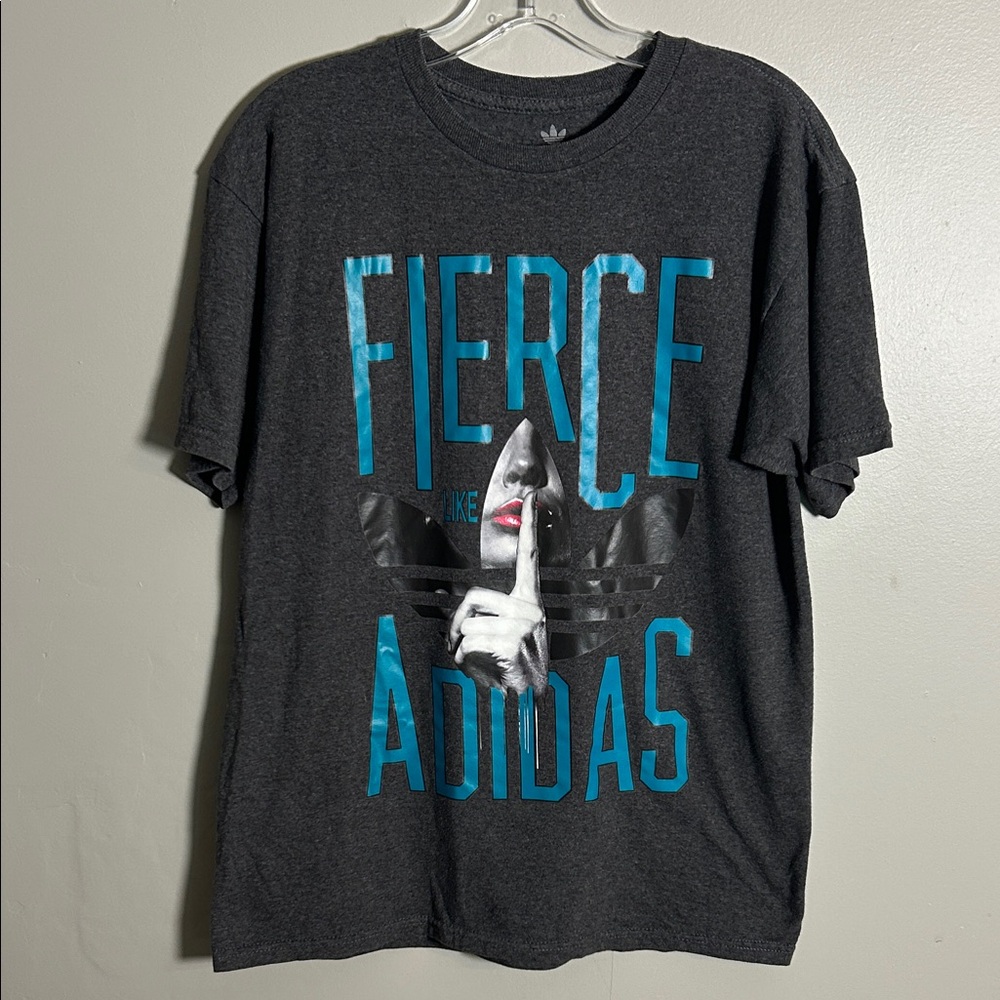 Fierce Like Adidas Trefoil Logo Dark Gray T-Shirt Size Men’s Medium
